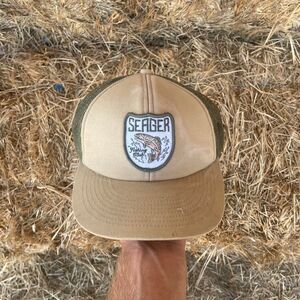 Seager-co trout patch Men's Tan and Cream Hat